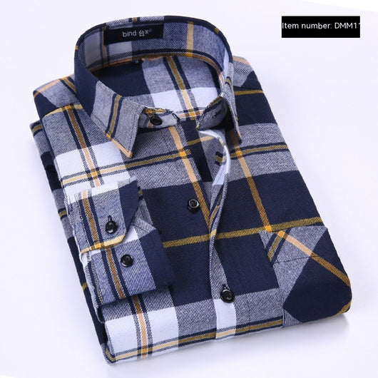 Camisa Casual de Cuadros con Textura Brushed para Hombre - Image 4