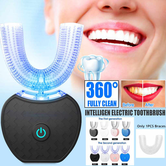 Cepillo de Dientes Eléctrico Automático 360° con Luz Azul y Carga USB