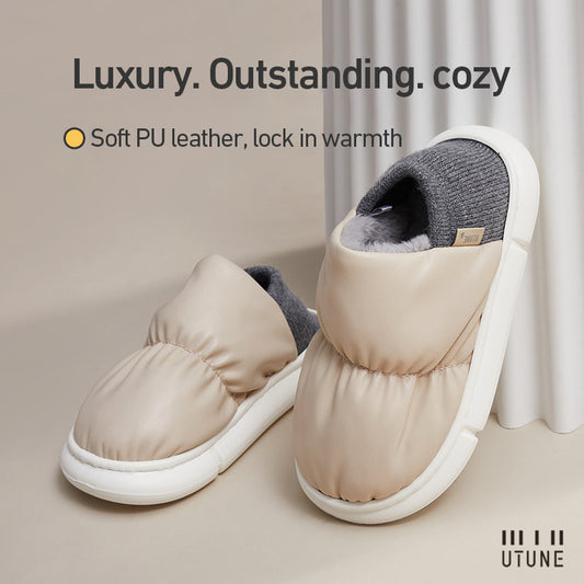 Pantuflas de Algodón Reversibles con Bolsa de Felpa Gruesa