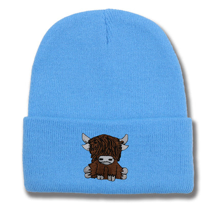 Gorro de Lana Tejido con Diseño de Yak Peludo - Abrigo Otoño e Invierno - Image 2