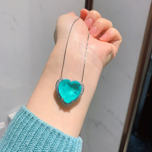Conjunto de Collar y Aretes Paraíba - Joyería Elegante Europea y Americana