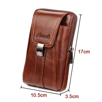 Riñonera Vertical de Cuero Retro - Bolsa Multifuncional para Teléfono y Documentos - Image 12