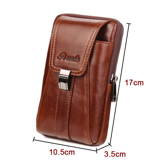 Riñonera Vertical de Cuero Retro - Bolsa Multifuncional para Teléfono y Documentos - Image 12