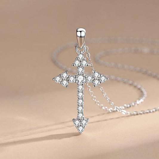 Collar Cruz de Plata 925 con Diamantes Completos - Image 2