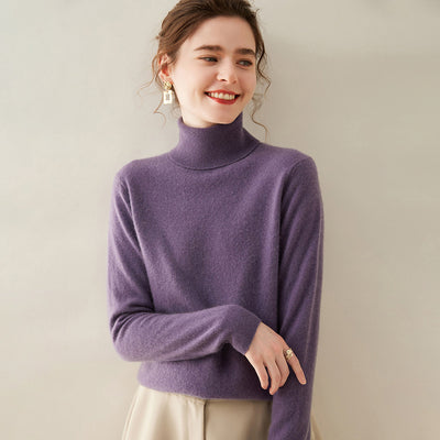 Suéter Cuello Alto de Cachemira Pura para Mujer - Image 3