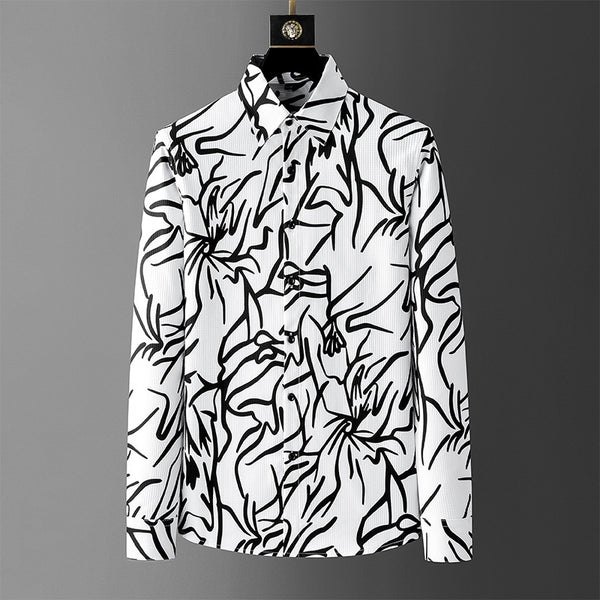 Camisa Suelta Estampada Digital para Hombre - Colección Otoño