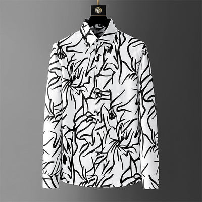 Camisa Suelta Estampada Digital para Hombre - Colección Otoño