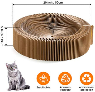 Cama Rascador Plegable para Gatos - Lecho Corrugado Redondo para Gatos Grandes - Image 3