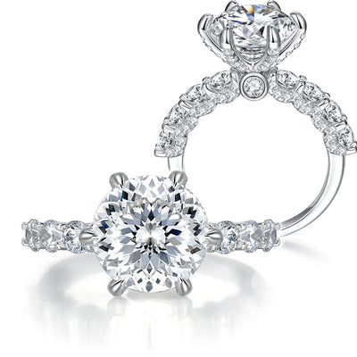 Anillo de Lujo Moissanita Talla Fuegos Artificiales 5 Quilates