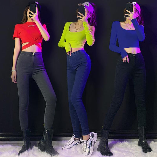 Jeans Casuales de Cintura Alta para Mujer
