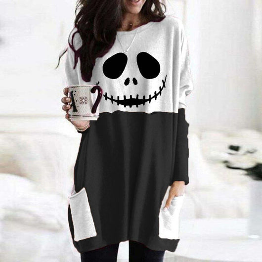 Blusa Larga Estampada para Halloween con Fantasma y Calabaza - Image 14