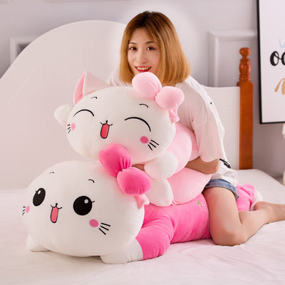 Almohada Larga de Peluche Gato con Corazón para Niñas - Image 6