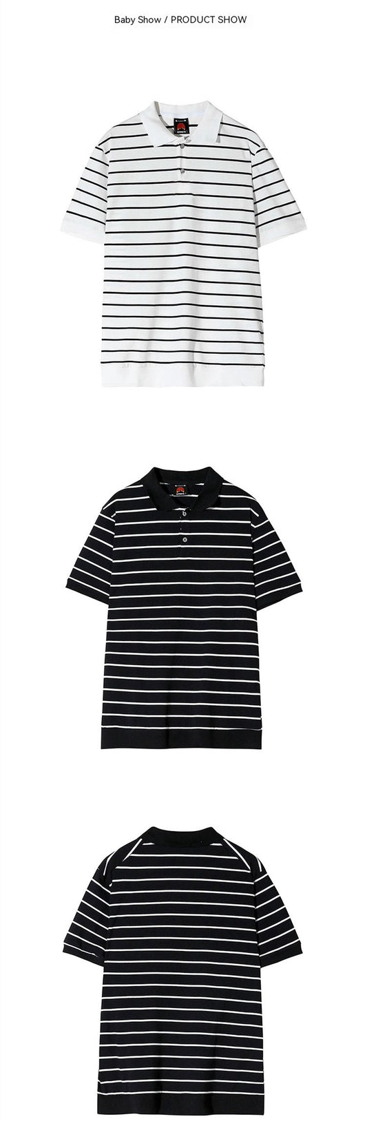 Playera de Algodón a Rayas para Hombre - Corte Relajado Verano - Image 13