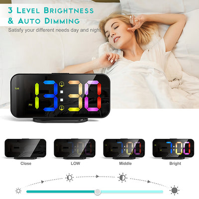 Reloj Despertador LED Cuadrado de Escritorio - Image 26