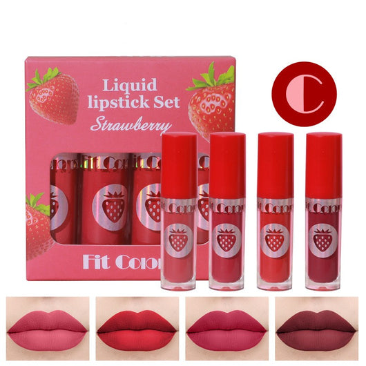 Set de 4 Labiales Mate Aterciopelados a Prueba de Manchas con Sabores Frutales - Image 6