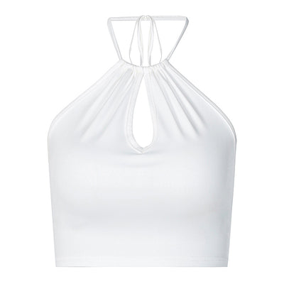Camiseta Halter Ajustada en Colores Sólidos - Image 2