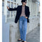 Unisex Raw Edge Wide Leg Pants - Versatile Urban Style