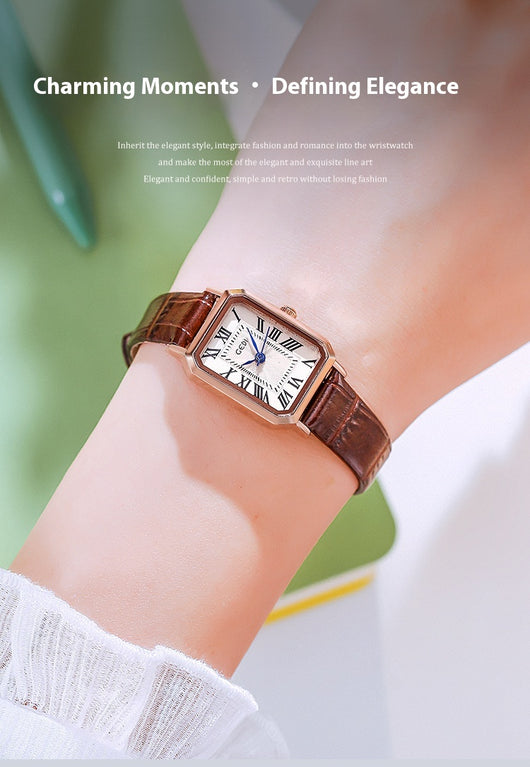 Reloj Cuadrado Retro Impermeable Versátil para Mujer - Image 18