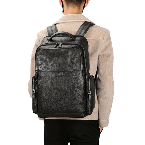Mochila para Laptop de Cuero Genuino 156 Pulgadas - Capacidad Profesional