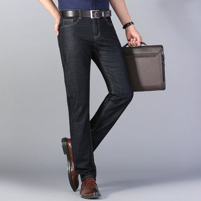 Pantalón Vaquero Hombre Cuatro Estaciones Algodón Cintura Media Stretch Negro - Image 8