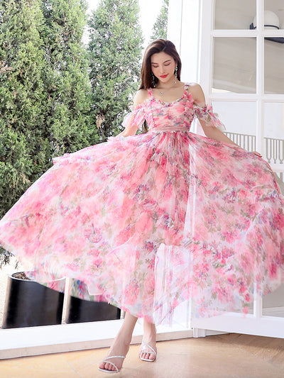 Vestido Largo de Playa con Tirantes para Mujer - Diseño Costero - Image 4
