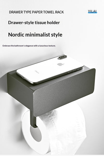 Organizador de Baño Negro con Repisa para Papel Higiénico y Toallitas - Image 14