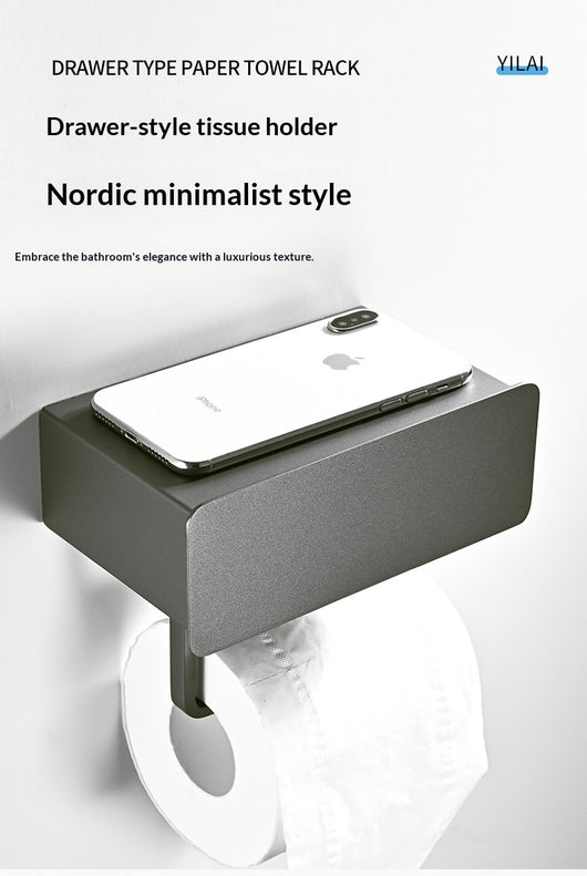 Organizador de Baño Negro con Repisa para Papel Higiénico y Toallitas - Image 14