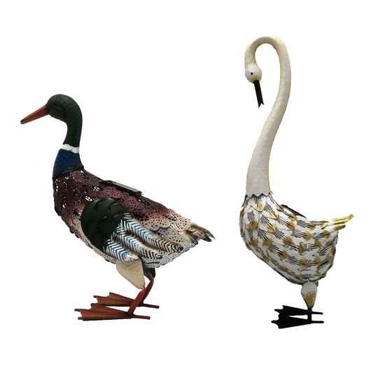 Lámpara Solar Decorativa de Cisne en Hierro Forjado para Jardín - Image 3