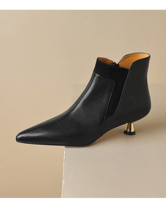 Botines de Cuero Genuino con Tacón Kitten y Punta Afilada - Image 12