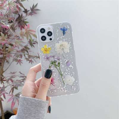 Flores Secas con Lámina de Plata para Fundas Móvil - Diseño Transparente en Resina Epoxi - Image 10