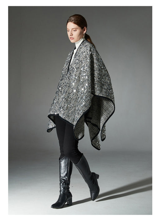 Chal de Lentejuelas Plateadas para Mujer - Elegancia Brillante - Image 22