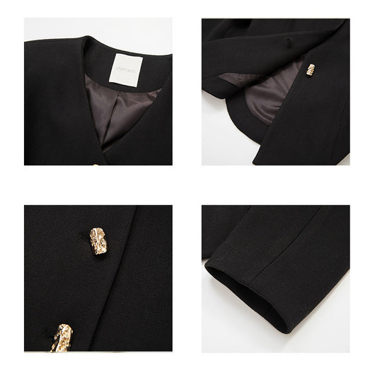 Blazer Cropped Negro con Hombreras Estilizadas - Image 8