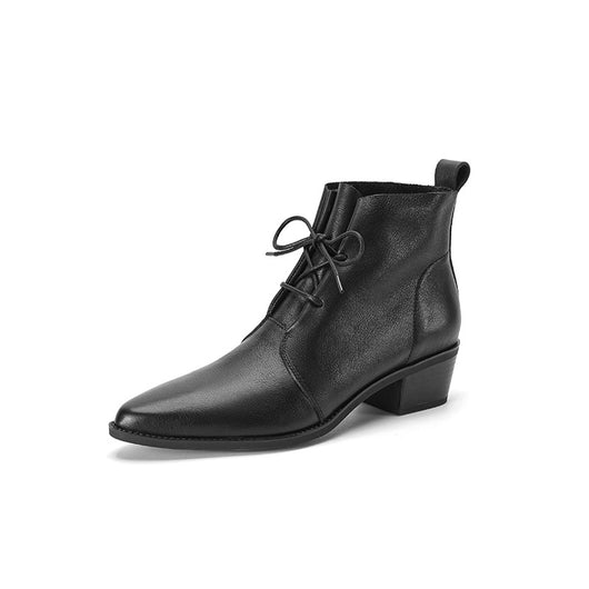 Botas Martin de Tacón Grueso con Punta Fina en Cuero Genuino - Image 12