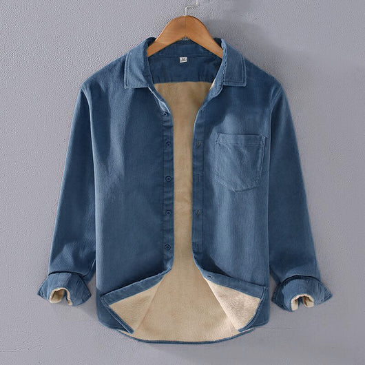Camisa Acolchada de Pana con Cuello Cuadrado para Hombre - Image 8
