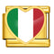 Dorado Background World Flag Photo Epoxy Italian Module Bracelet ICPJH003 Love Flag Italy
