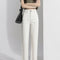 Pantalones Denim Crema Tobilleros para Mujer