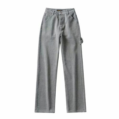 Jeans Talle Alto Pierna Ancha Retro con Costuras Decorativas - Image 3