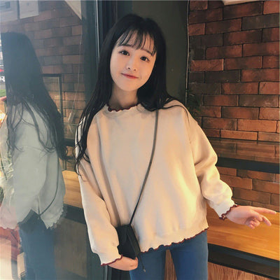Suéter Escolar Coreano Cuello Alto Mediano con Detalles en Encaje - Image 14
