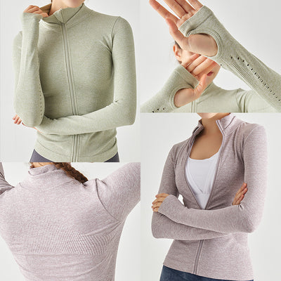 Cardigan Yoga Sin Costuras Otoño Invierno Manga Larga