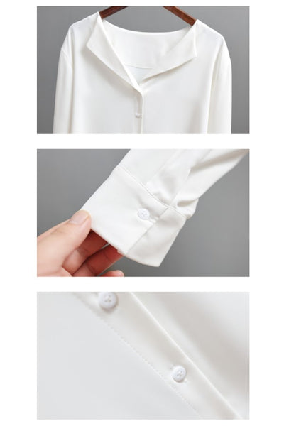 Blusa de Gasa Francesa Manga Larga Suelta y Casual - Image 14