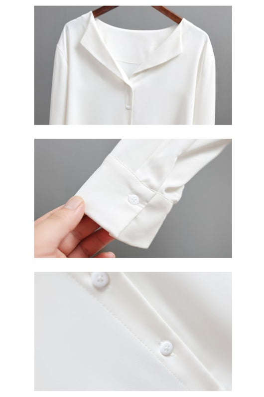 Blusa de Gasa Francesa Manga Larga Suelta y Casual - Image 14