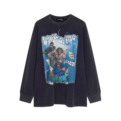 Camiseta Larga Punk Wash de Algodón Puro - Estilo Street Ins - Image 5