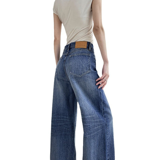 Jeans Azul Claro Cintura Alta Pierna Ancha Mujer Corte Recto - Image 5