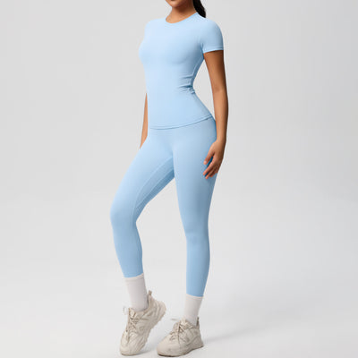 Conjunto Deportivo Mujer: Playera y Pantalón Yoga Cintura Alta - Image 12