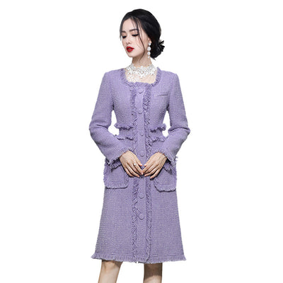Abrigo Tweed Elegante para Mujer - Cuello Cuadrado Otoño - Image 7
