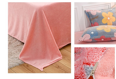 Juego de 4 Sábanas de Franela Gruesa Coral Estampadas - Image 14