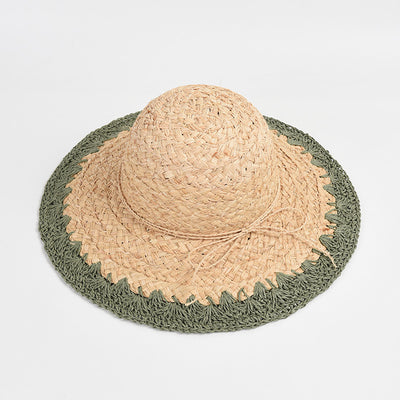 Sombrero de Rafia con Ala Ancha y Protección Solar con Ajuste de Color - Image 2