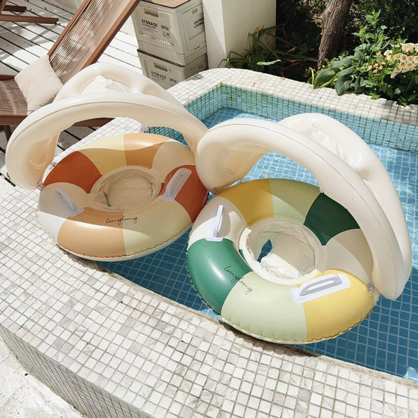Flotador Anillo Parasol para Piscina con Pedestal