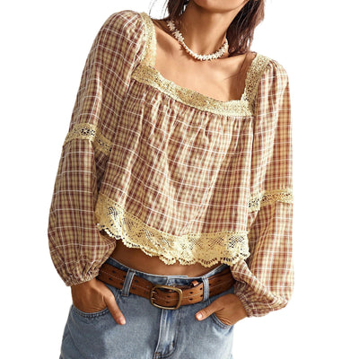 Blusa de Encaje Patchwork para Mujer - Image 31