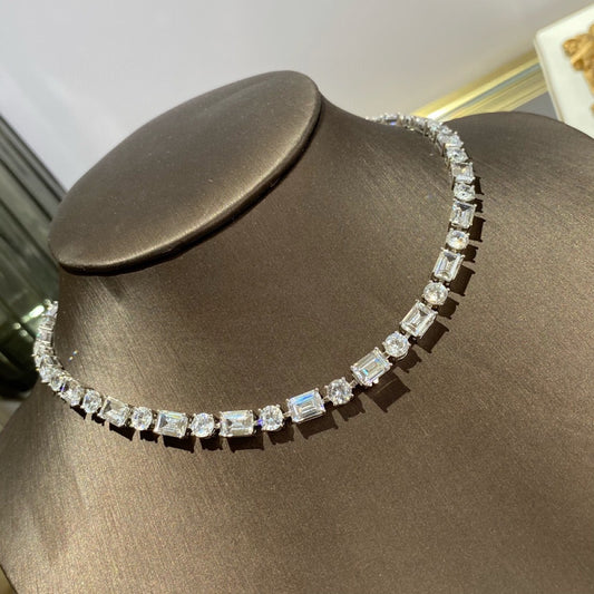 Collar Eslabones de Moissanita - Cadena Completa de Diamantes para Mujer